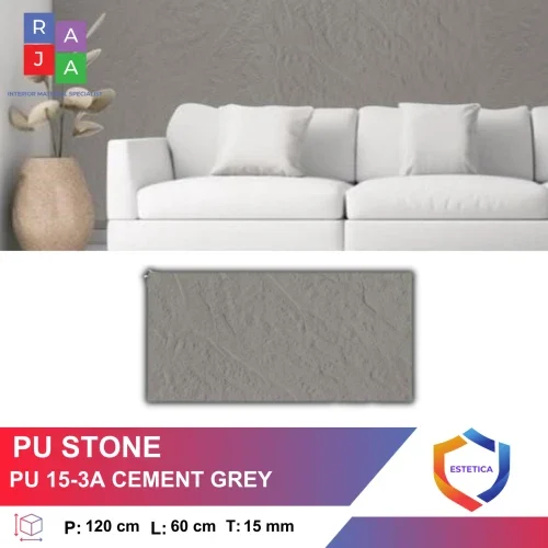 Wall Panel PU Stone Cement Grey Citra Raya Tangerang