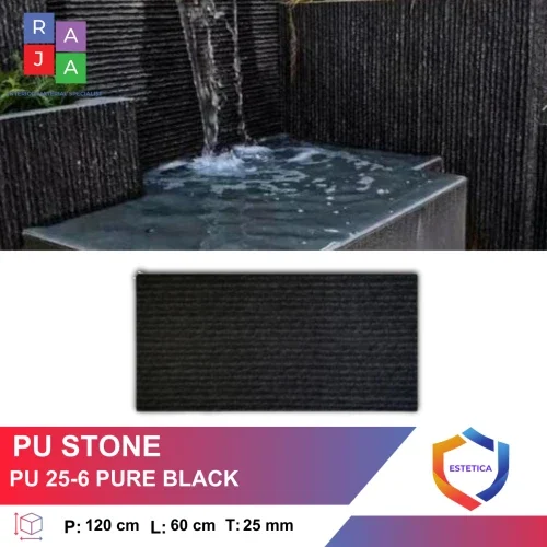 Wall Panel PU Stone Pure Black Citra Raya Tangerang