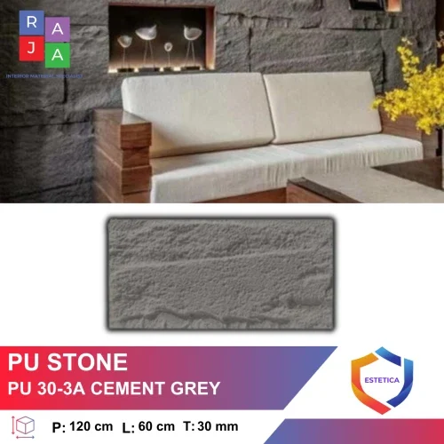 Wall Panel PU Stone Cement Grey Citra Raya Tangerang