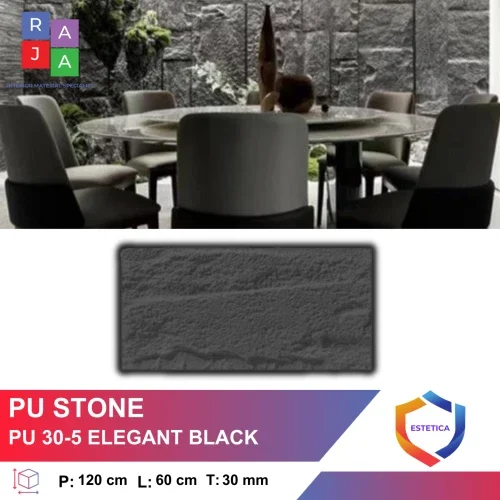 Wall Panel PU Stone Elegant Black Citra Raya Tangerang
