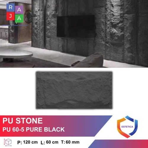 Wall Panel PU Stone Pure Black Citra Raya Tangerang