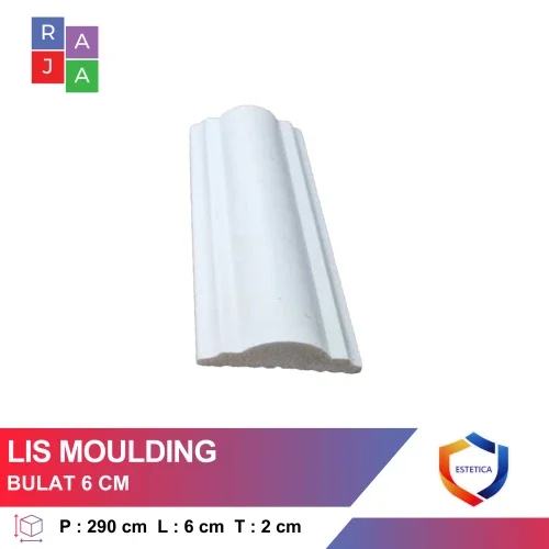 Lis Plafon Moulding PVC Bulat 6 CM Tangerang