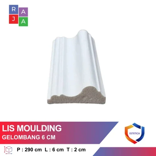 Lis Plafon Moulding PVC Gelombang 6 CM Tangerang